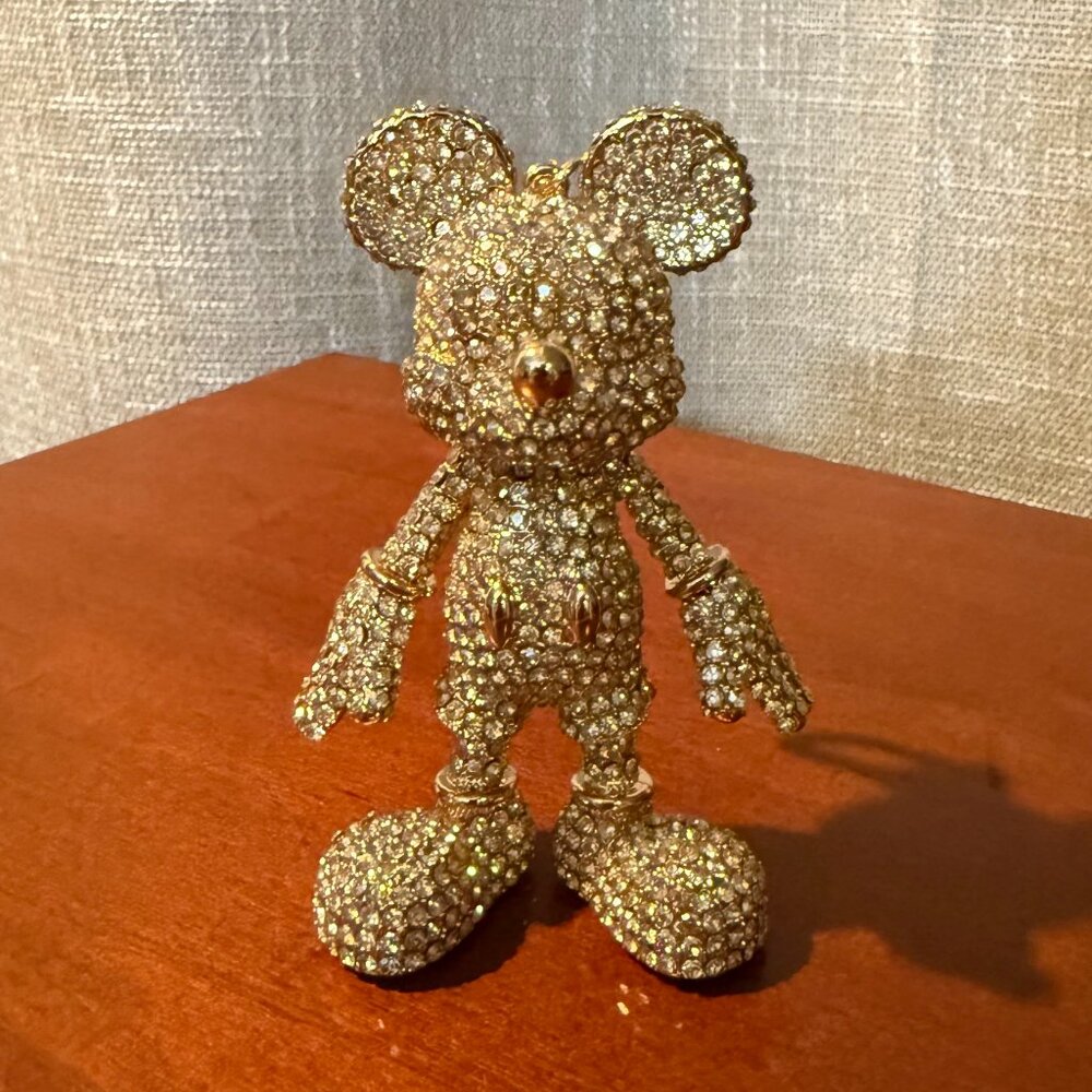 Disney Baublebar Mickey Mouse Gold Crystal Bag Charm